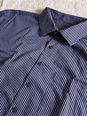 Rochester Egyptian Cotton Button Down Dress Shirt Striped Blue Sz 19 36/37T